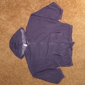 Tea Collection dark blue zip up 3/4 dolman sleeve lightweight sweatshirt